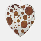 Chocolate Carmel Swirl Polka Dot Keramik Ornament (Rechts)