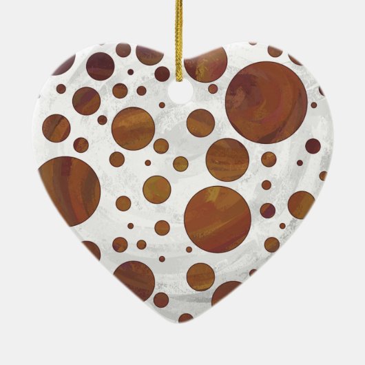 Chocolate Carmel Swirl Polka Dot Keramik Ornament (Hinten)