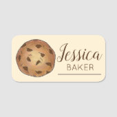 Chocolate Chip Cookie Bäckerei Konditorei Koch Des Namensschild (Vorderseite)