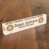 Chocolate Chip Cookie Bakery Manager Konditorei Ko Namensplakette (Seite)