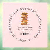 Chocolate Chip Cookie Bakery Social Media folgen Fensteraufkleber (Blatt 3)