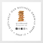 Chocolate Chip Cookie Bakery Social Media folgen Fensteraufkleber (Blatt)
