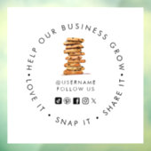 Chocolate Chip Cookie Bakery Social Media folgen Fensteraufkleber (Blatt 3)