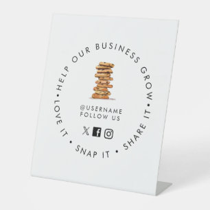 Chocolate Chip Cookie Bakery Social Media folgen Sockelschild
