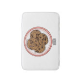 Chocolate chip cookie cartoon illustration badematte (Vorderseite Vertikal)