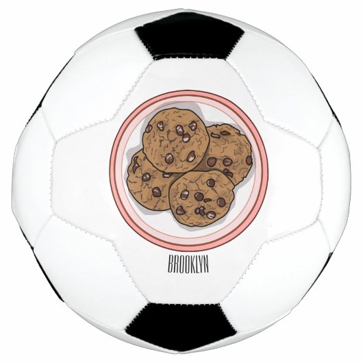 Chocolate chip cookie cartoon illustration fußball (Vorderseite)