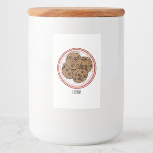 Chocolate chip cookie cartoon illustration lebensmitteletikett
