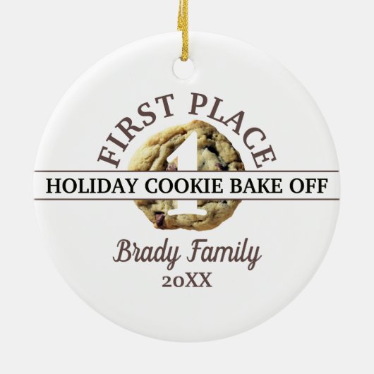 Chocolate Chip Cookie Contest Erster Platz Gewinne Keramik Ornament (Hinten)