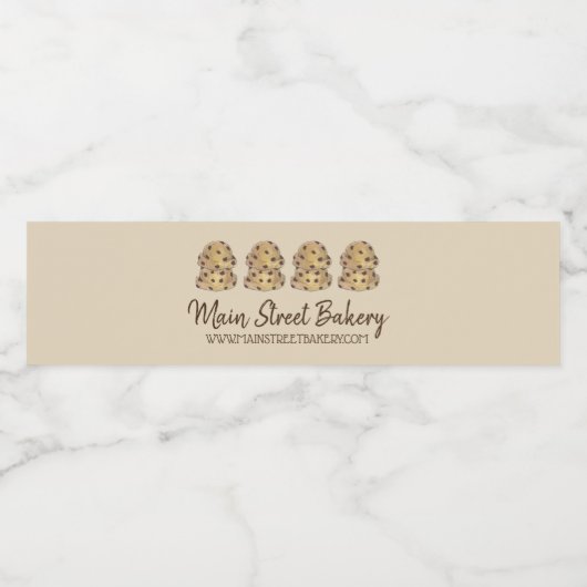 Chocolate Chip Cookie Dough Bakery Pastry Chef Wasserflaschenetikett (Einzelnes Label)