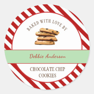 Chocolate Chip Cookie Feiertagsbäcker Runder Aufkleber