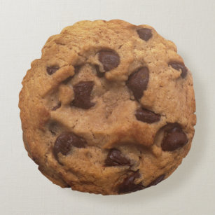 Chocolate Chip Cookie Funny Look Rundes Kissen
