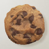 Chocolate Chip Cookie Funny Look Rundes Kissen (Rückseite)