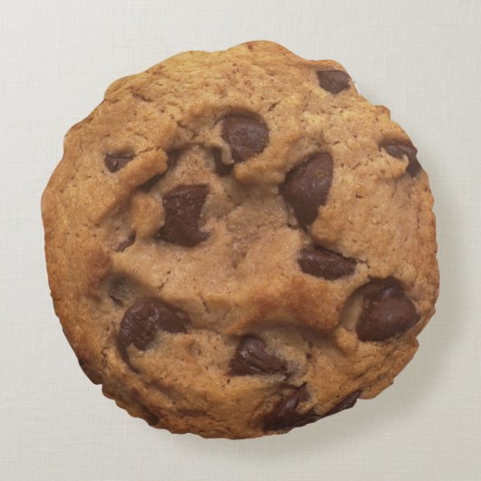 Chocolate Chip Cookie Funny Look Rundes Kissen (Rückseite)