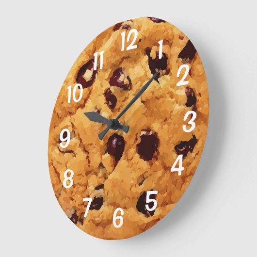 Chocolate Chip Cookie Große Wanduhr (Winkel)