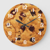 Chocolate Chip Cookie Große Wanduhr (Vorderseite)