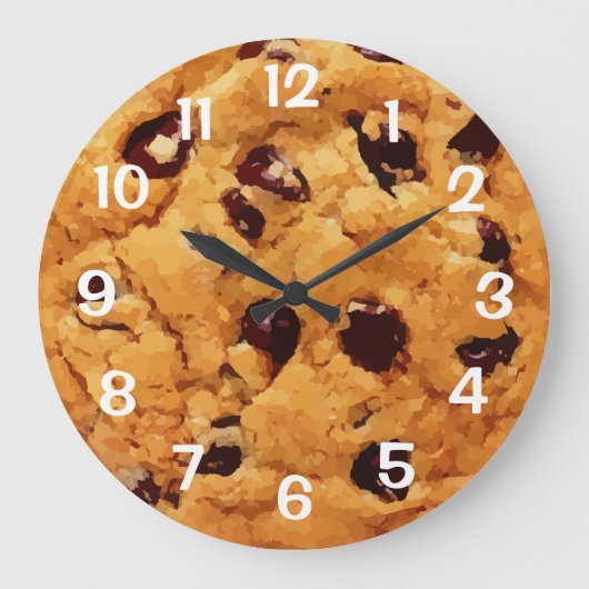 Chocolate Chip Cookie Große Wanduhr (Vorderseite)