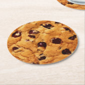 Chocolate Chip Cookie Image Runder Pappuntersetzer (Angewinkelt)