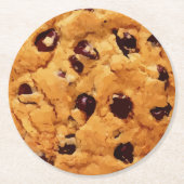 Chocolate Chip Cookie Image Runder Pappuntersetzer (Vorderseite)