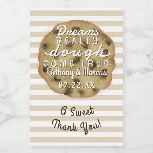 Chocolate Chip Cookie Mix Wedding | Dreams Dough Lebensmitteletikett (Einzelnes Label)
