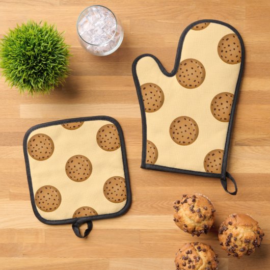 Chocolate Chip Cookie  Ofenhandschuh & Topflappen-Set (Oben Unten)