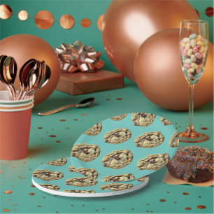 Chocolate Chip Cookie Pattern Party Pappteller