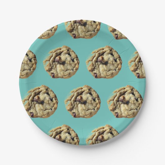 Chocolate Chip Cookie Pattern Party Pappteller (Vorderseite)