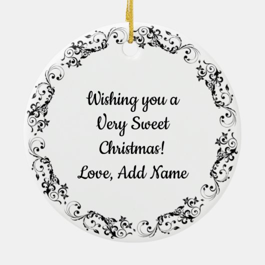 Chocolate Chip Cookie Personalisiert Weihnachten Keramik Ornament (Hinten)