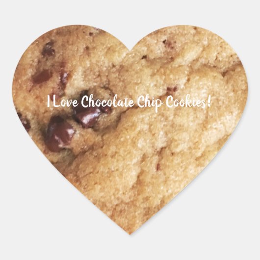 Chocolate Chip Cookie Personalisierter Text Herz-Aufkleber (Vorderseite)