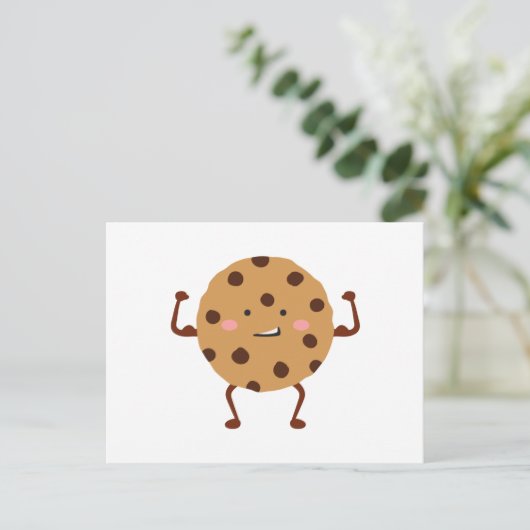 Chocolate Chip Cookie Postkarte (Stehend Vorderseite)