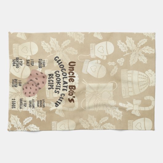 Chocolate Chip Cookie Rezept Geschirrtuch (Horizontal)