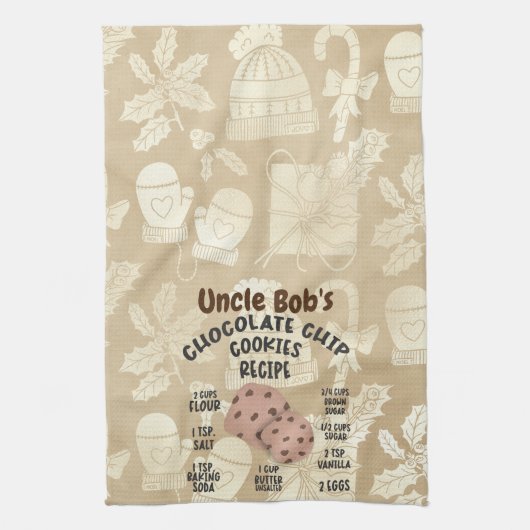 Chocolate Chip Cookie Rezept Geschirrtuch (Vertikal)