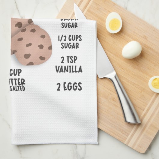 Chocolate Chip Cookie Rezept Geschirrtuch (Viertel Falte)