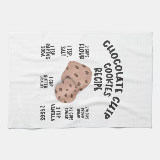 Chocolate Chip Cookie Rezept Geschirrtuch (Horizontal)