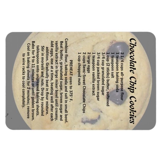 Chocolate Chip Cookie Rezept Magnet (Horizontal)
