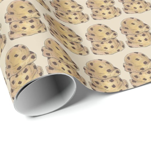 Chocolate Chip Cookie Teig Backwaren Konditorei Ko Geschenkpapier (Rolleneckpunkt)