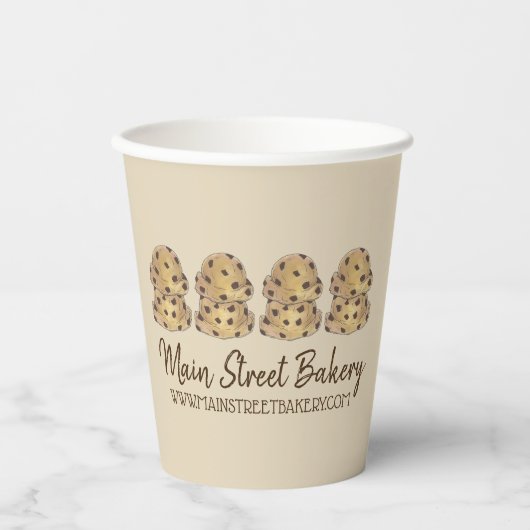 Chocolate Chip Cookie Teig Backwaren Konditorei Ko Pappbecher (Vorderseite)