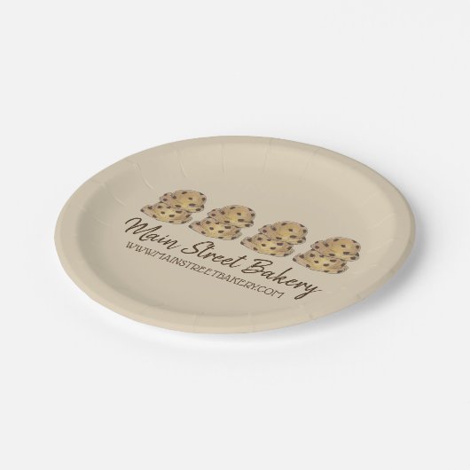 Chocolate Chip Cookie Teig Backwaren Konditorei Ko Pappteller (Schrägansicht)