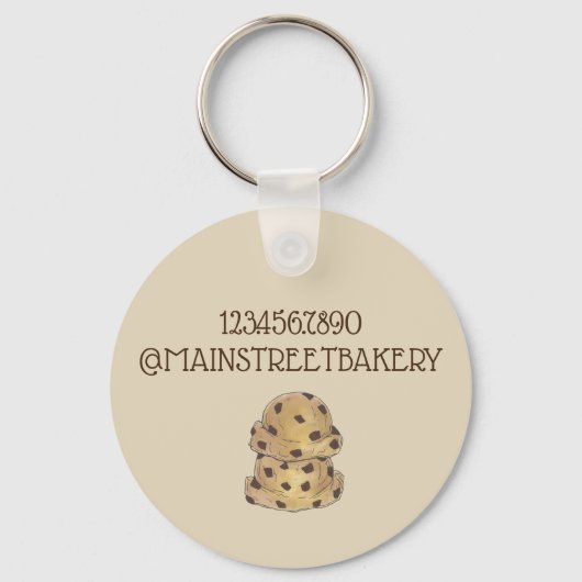 Chocolate Chip Cookie Teig Backwaren Konditorei Ko Schlüsselanhänger (Rückseite)