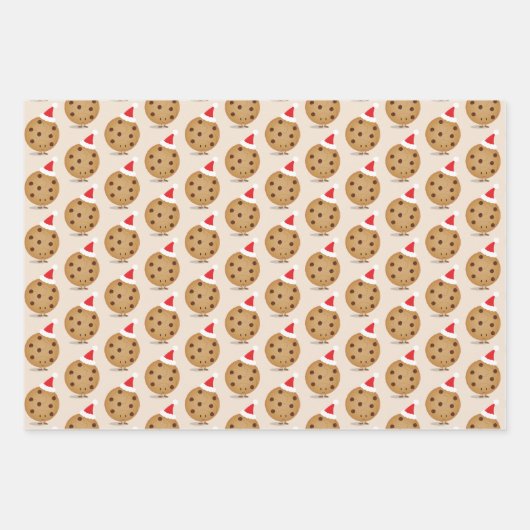 Chocolate Chip Cookie Weihnachtsmannmützen Weihnac Geschenkpapier Set (Vorderseite 3)