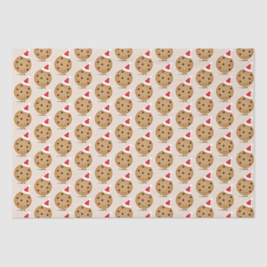 Chocolate Chip Cookie Weihnachtsmannmützen Weihnac Seidenpapier (Vorderseite)