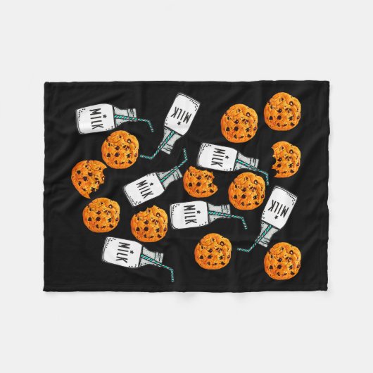 Chocolate Chip Cookies And Milk Funny Costume Fleecedecke (Vorderseite (Horizontal))