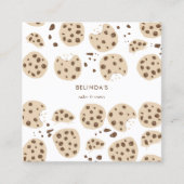 Chocolate Chip Cookies Baking QR Code Social Media Quadratische Visitenkarte (Vorderseite)