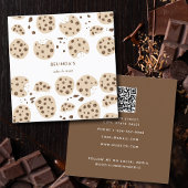 Chocolate Chip Cookies Baking QR Code Social Media Quadratische Visitenkarte