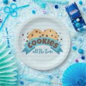 Chocolate Chip Cookies Blue Stripes Paper Teller (Party)