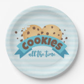 Chocolate Chip Cookies Blue Stripes Paper Teller (Vorderseite)