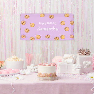 Chocolate Chip Cookies Geburtstag lila Banner