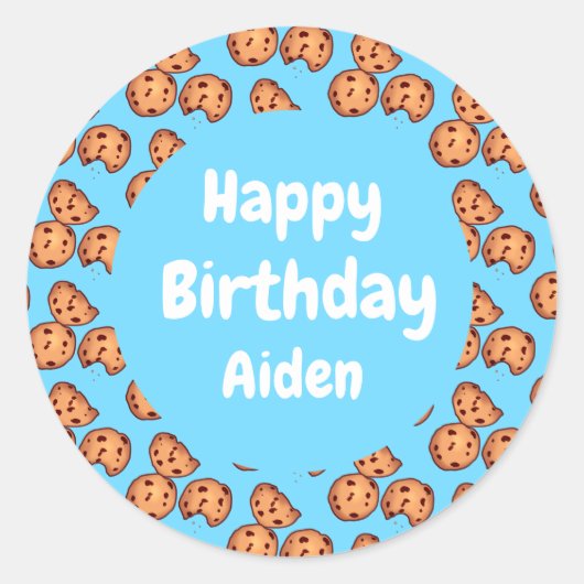 Chocolate Chip Cookies Musterballon Runder Aufkleber (Vorderseite)