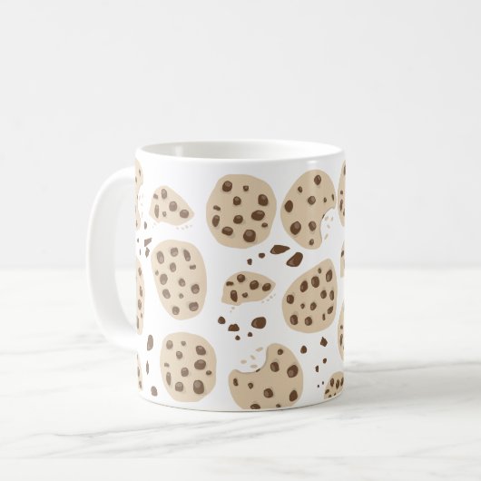 Chocolate Chip Cookies Pattern Kaffeetasse (Vorderseite Links)
