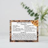 Chocolate Chip Cookies Rezept Card Postkarte (Stehend Vorderseite)