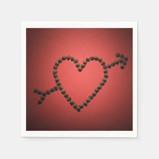 Chocolate Chip Heart over Paper Napkins Serviette (Vorderseite)